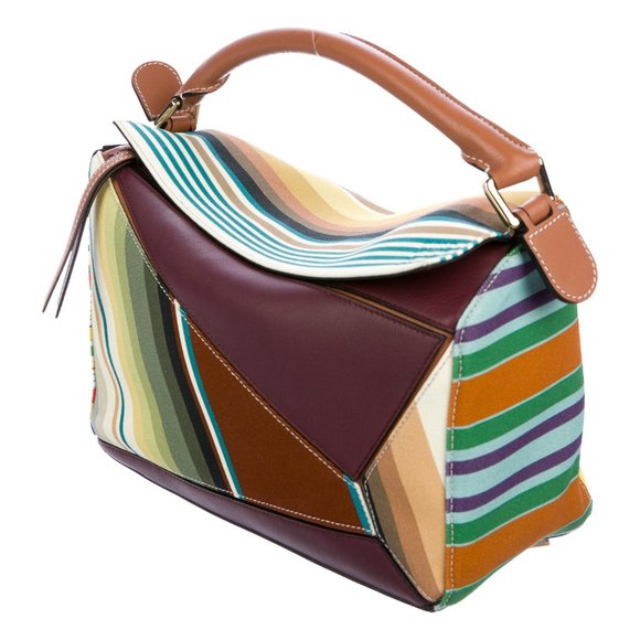 LOEWE Striped Medium Puzzle Bag - Picture 3 of 13